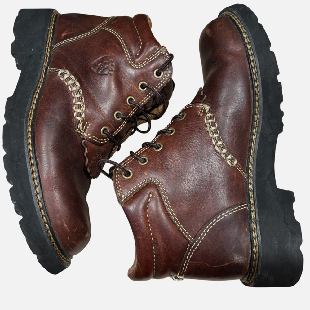 ARIAT Canyon Western Ranch Boots 7.5B Chestnut Brown Work Boot 17728 Cowgirl - Picture 3 of 10